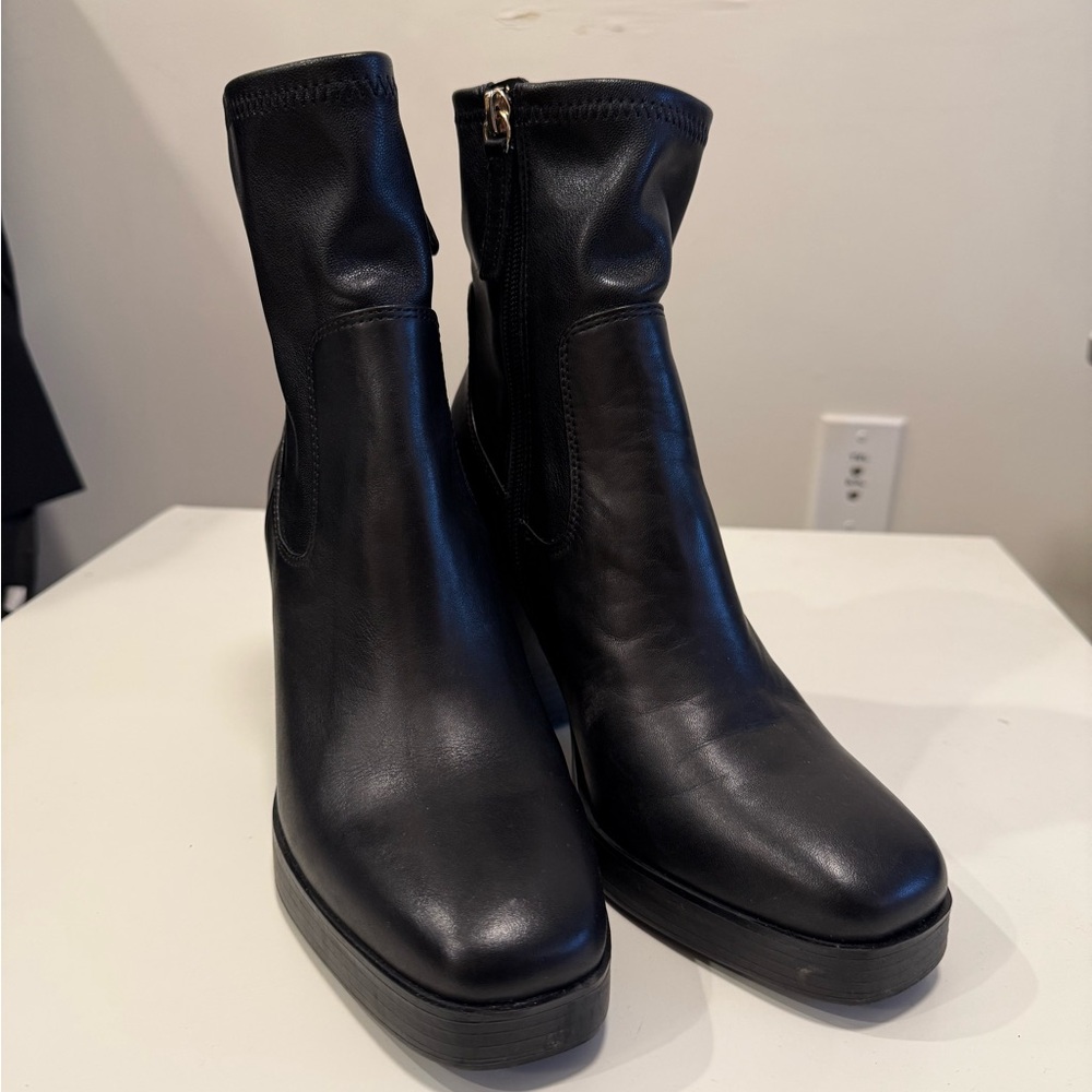 Aldo Black Heeled Leather Boots